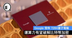 Google发布72Bit量子电脑，运算力有望破解比特币加密