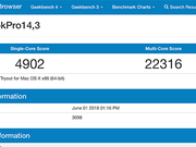 MacBookPro2018疑现踪Geekbench跑分
