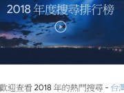 Google2018年度搜寻排行榜公开台湾热门搜寻果然是…