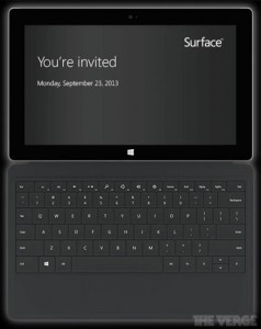 微软将在 9 月 23 日发表 Surface 2