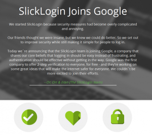 Google 收购成立不到两个月的新创公司 SlickLogin