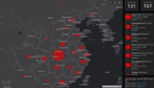 美国大学制作网站，武汉肺炎个案数据即时形象化